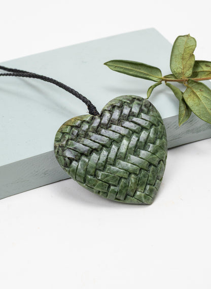 Pounamu Woven Heart Pendant