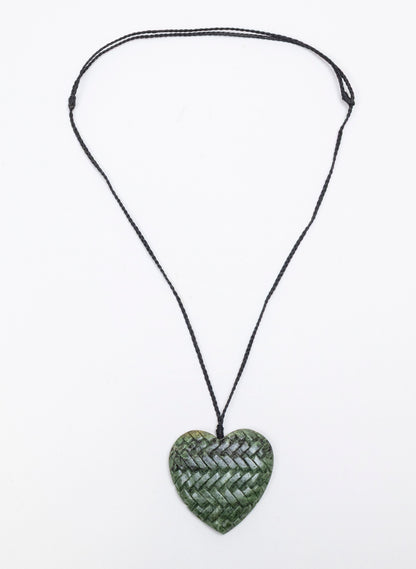 Pounamu Woven Heart Pendant