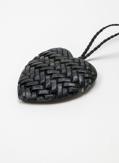 Pounamu Woven Heart Pendant