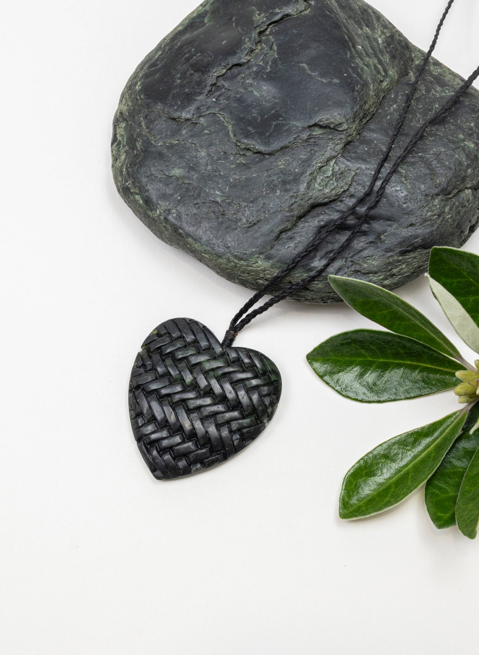 Pounamu Woven Heart Pendant
