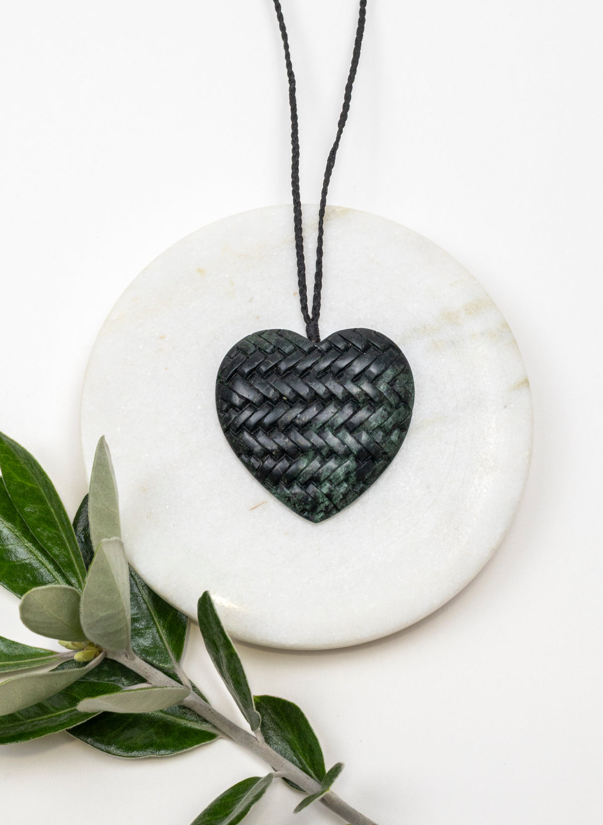 Pounamu Woven Heart Pendant