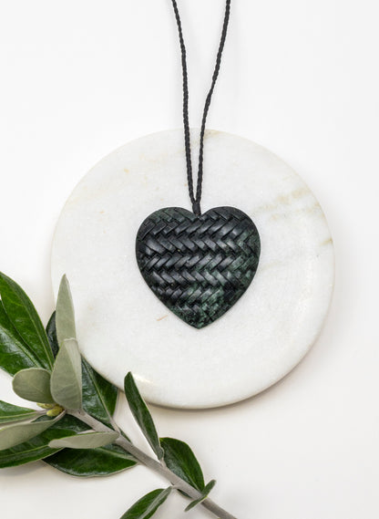 Pounamu Woven Heart Pendant
