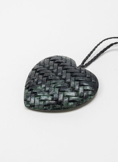 Pounamu Woven Heart Pendant