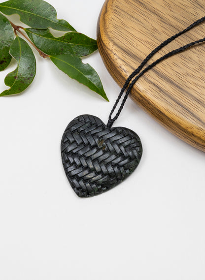 Pounamu Woven Heart Pendant
