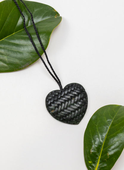 Pounamu Woven Heart Pendant