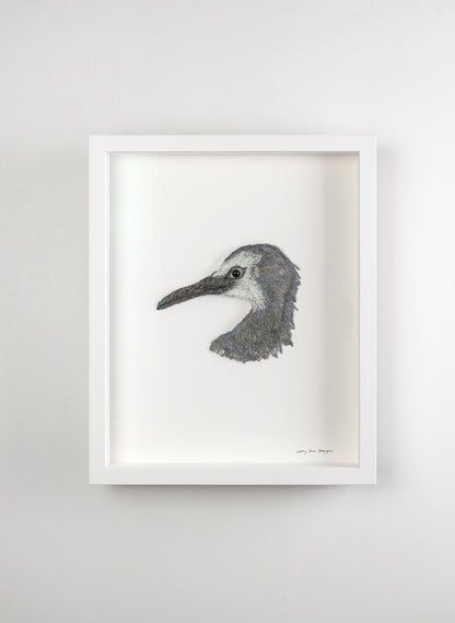 White-faced Heron - 3D Embroidery
