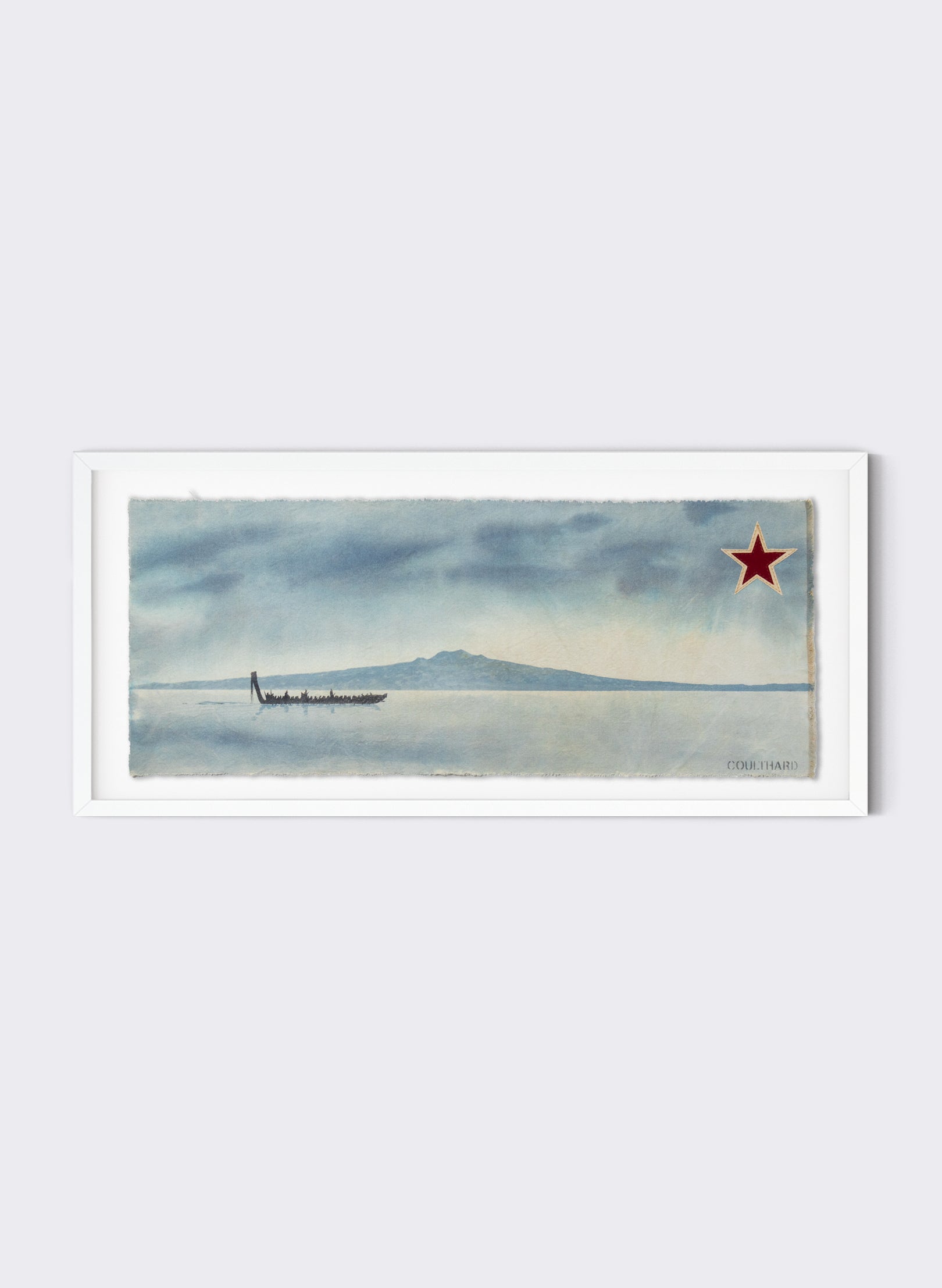 Daytime Rangitoto and Waka Flag 25-818
