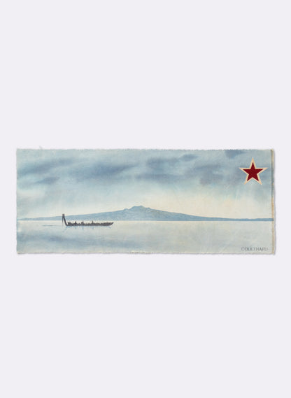 Daytime Rangitoto and Waka Flag 25-818
