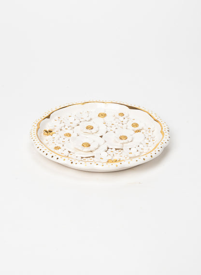 Small Round Flower Wall Plate