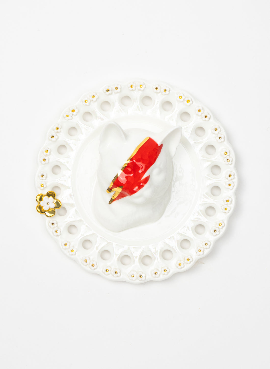 Round Ziggy Stardust Cat Wall Plate