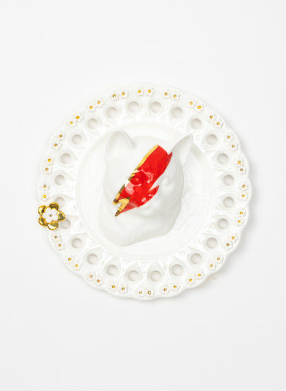 Round Ziggy Stardust Cat Wall Plate