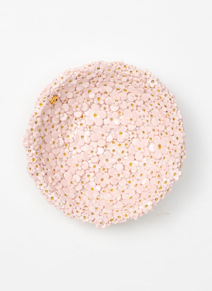Medium Flower Bowl with Pink and Gold Flowers