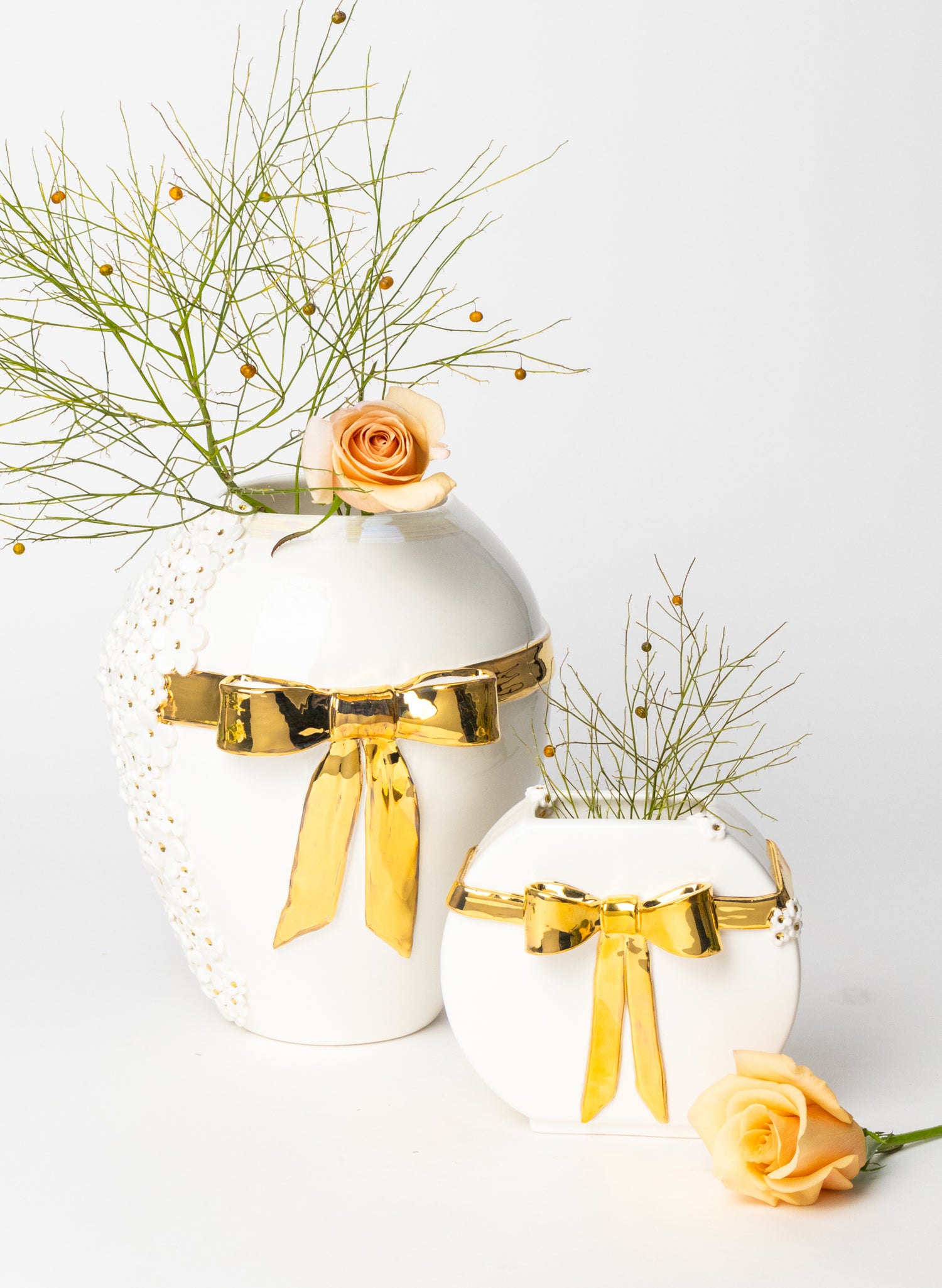 Small Deco Vase with a Golden Bow