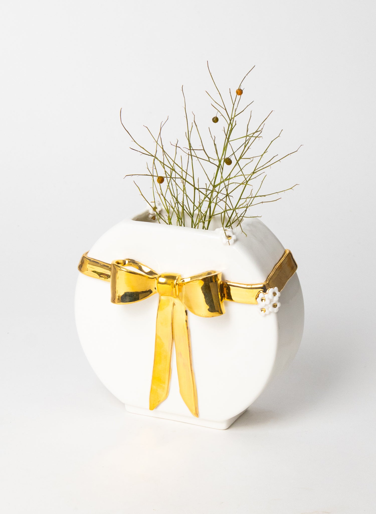 Small Deco Vase with a Golden Bow