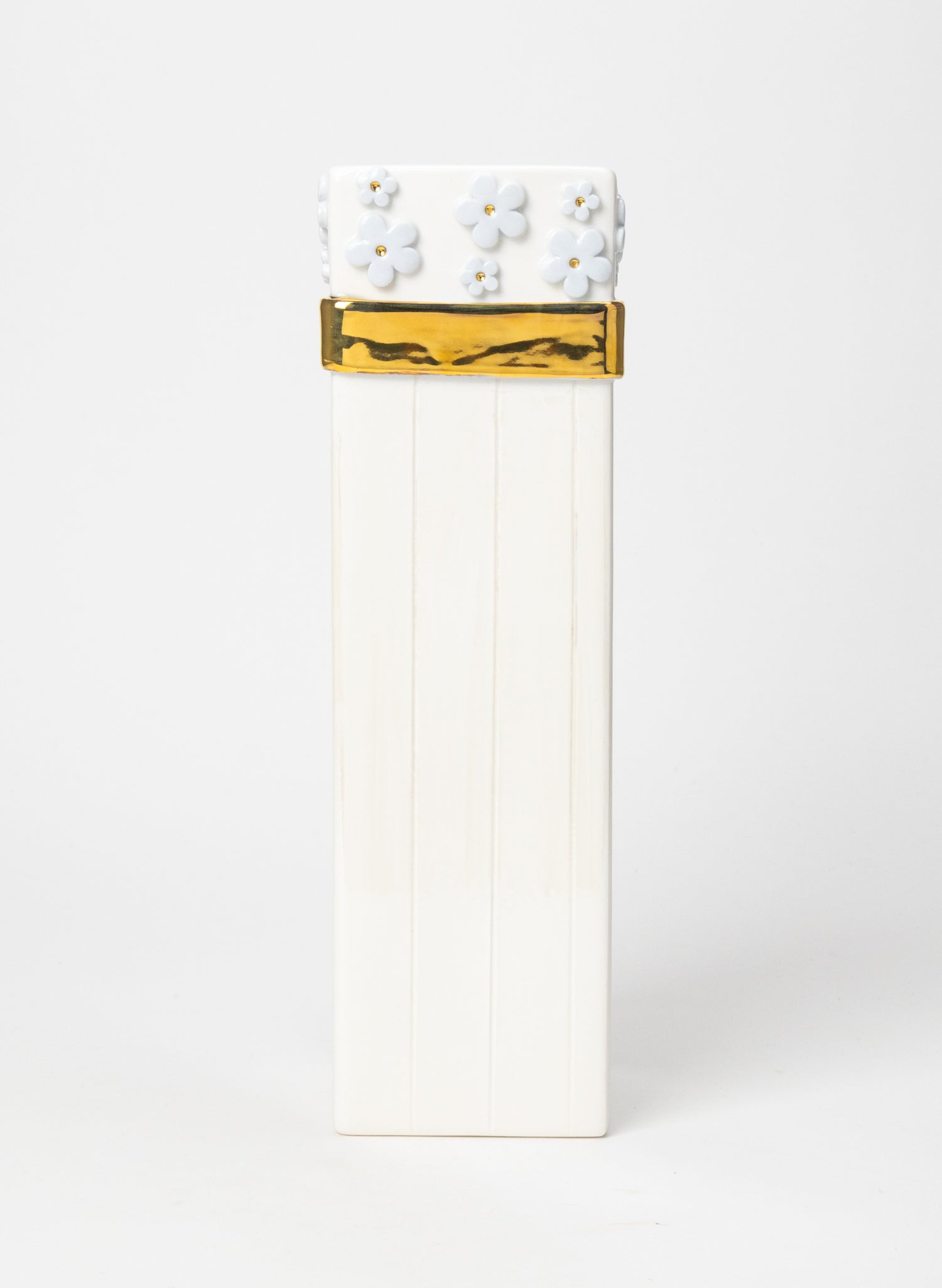 Square Tall Vase with a Golden Bow