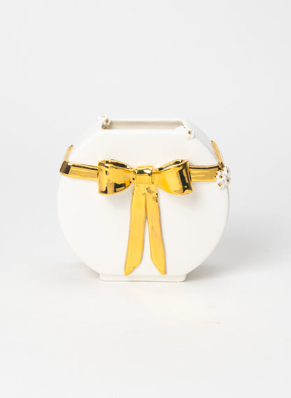 Small Deco Vase with a Golden Bow