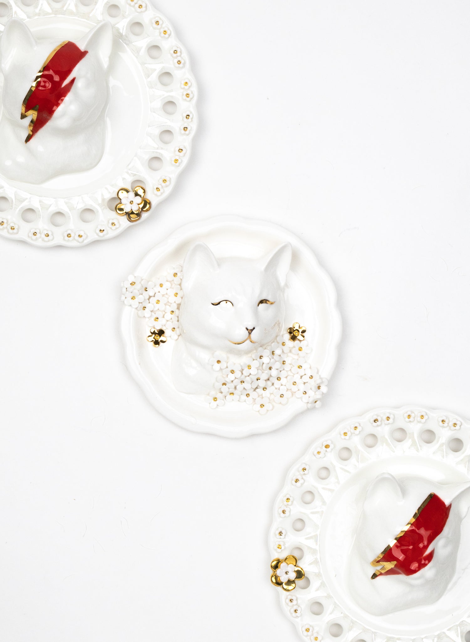 Round Ziggy Stardust Cat Wall Plate