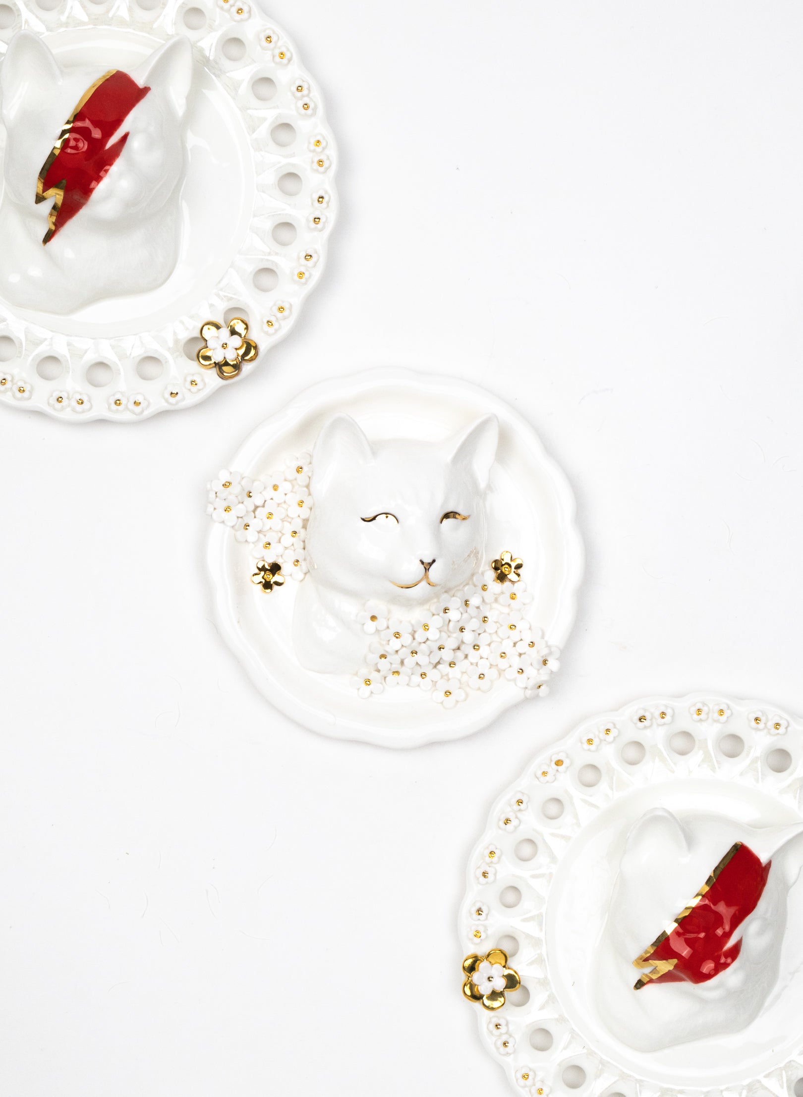 Round Ziggy Stardust Cat Wall Plate