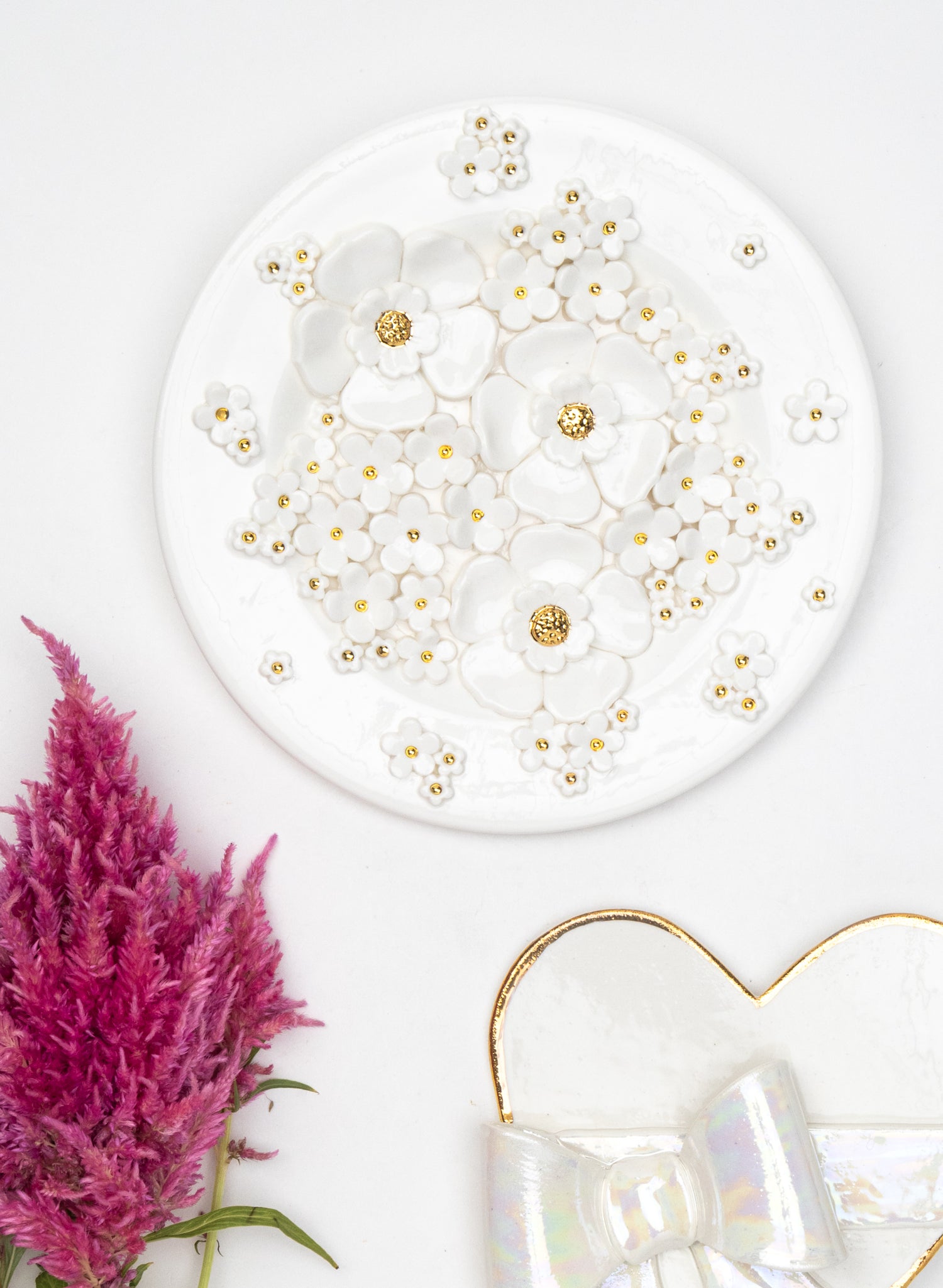 Small Round Flower Wall Plate