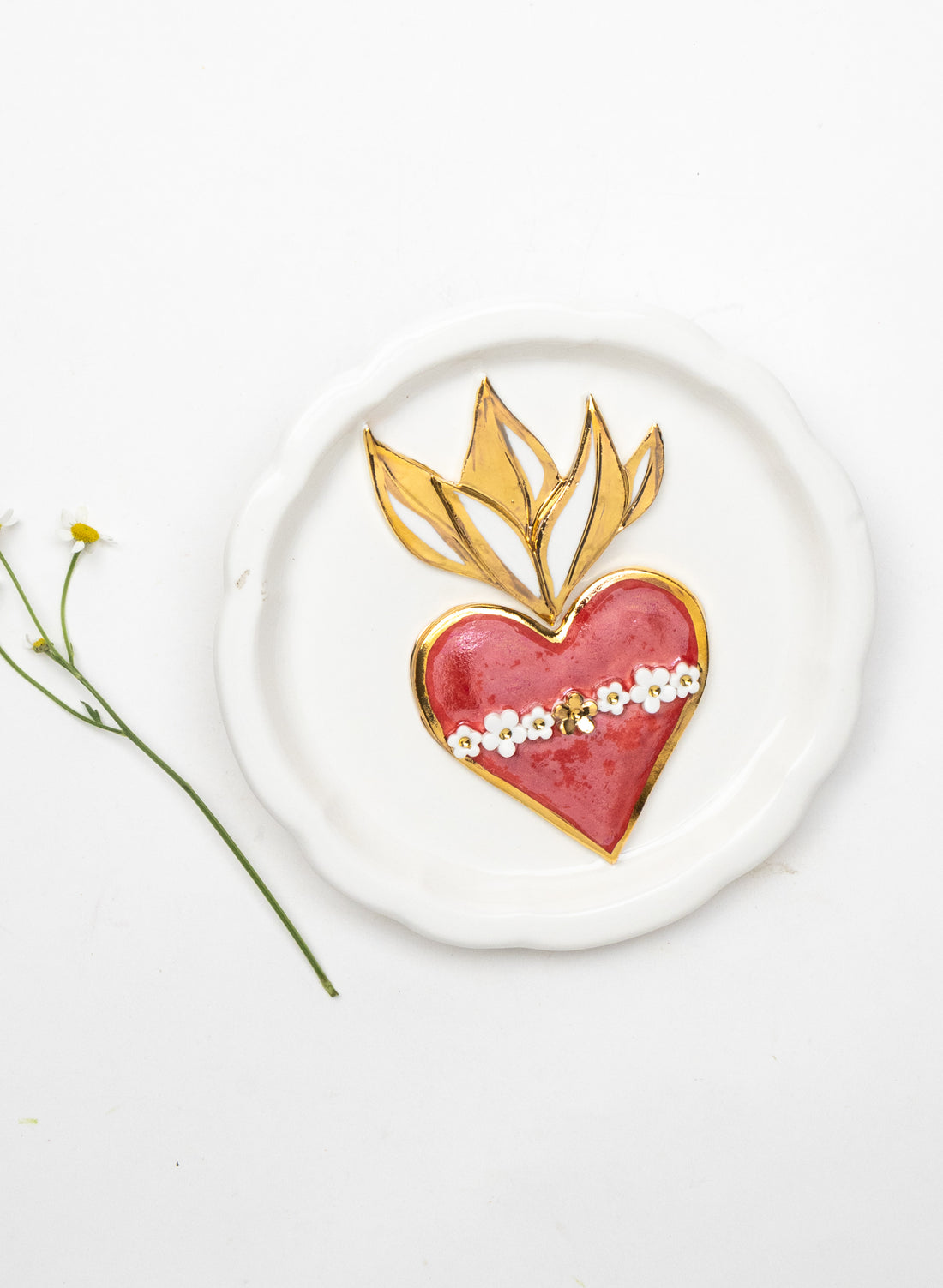 Small Round Sacred Heart Wall Plate