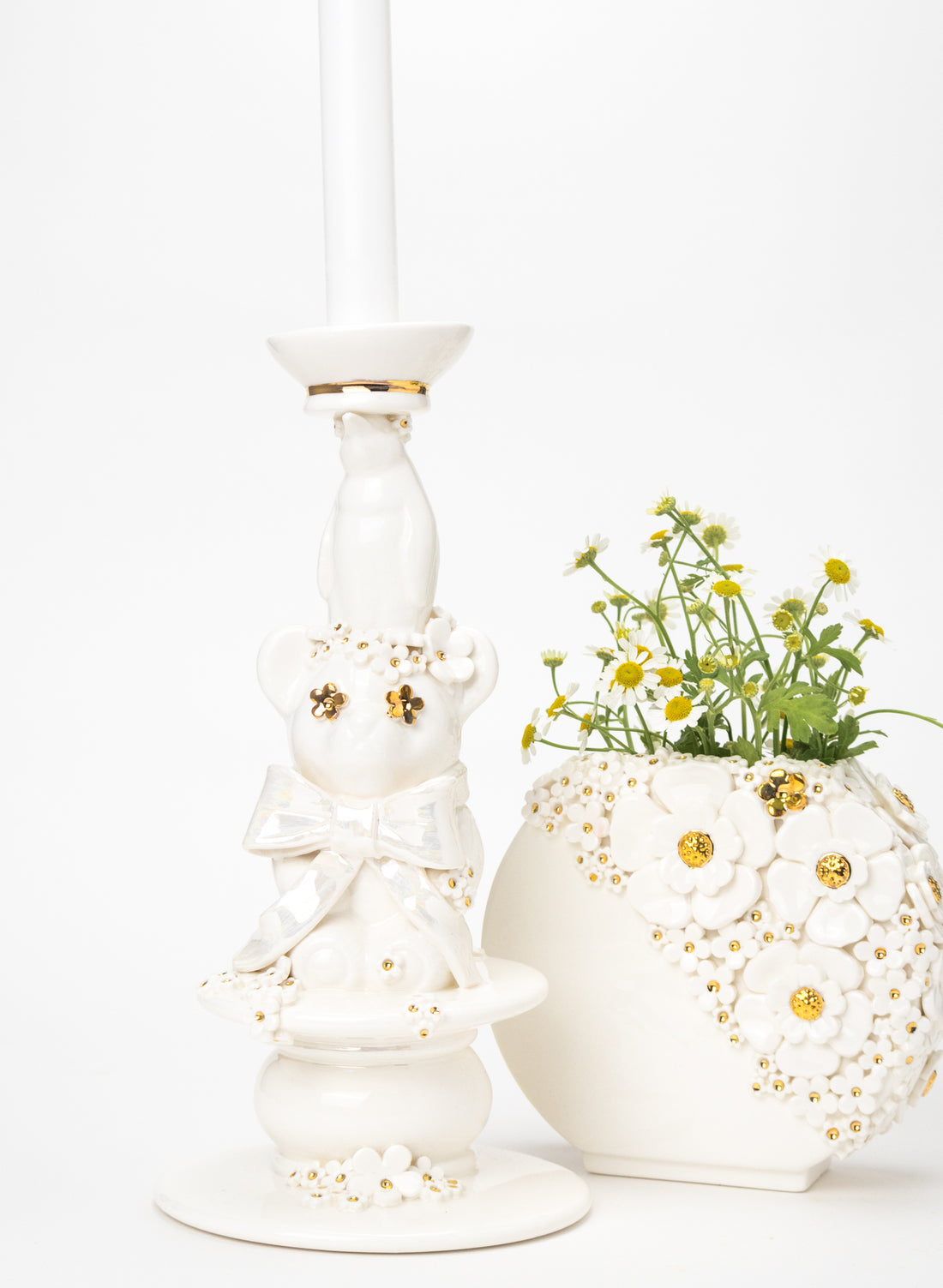 Teddy and a Penguin on a Candlestick