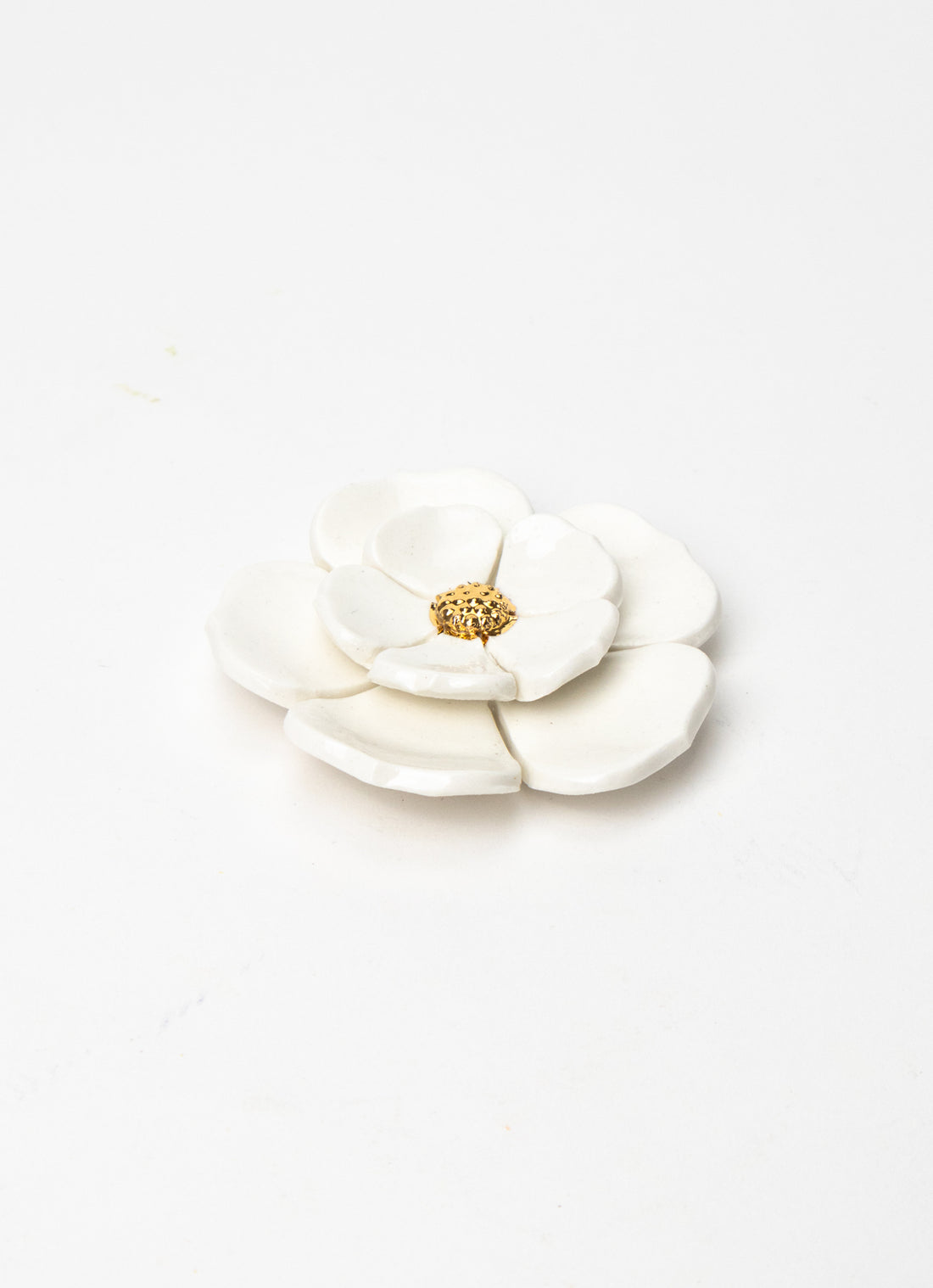 2 Tier White Wall Flower with Golden Pistil