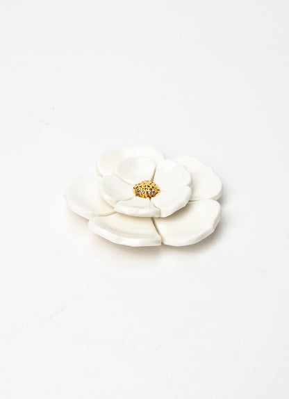 2 Tier White Wall Flower with Golden Pistil