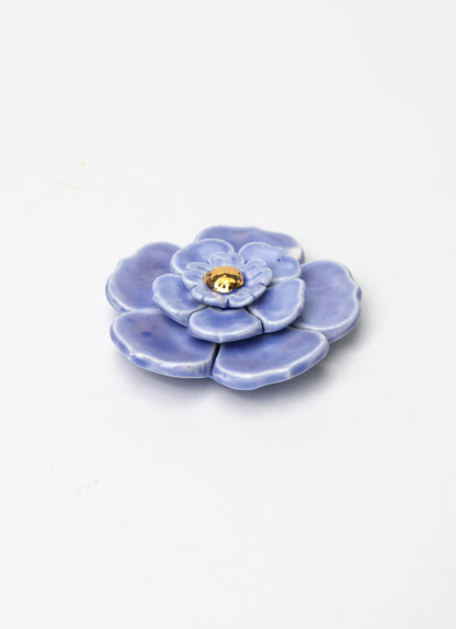 3 Tier Cornflower Blue Wall Flower with Golden Pistil