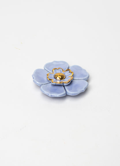 2 Tier Cornflower Blue Wall Flower with Golden Pistil