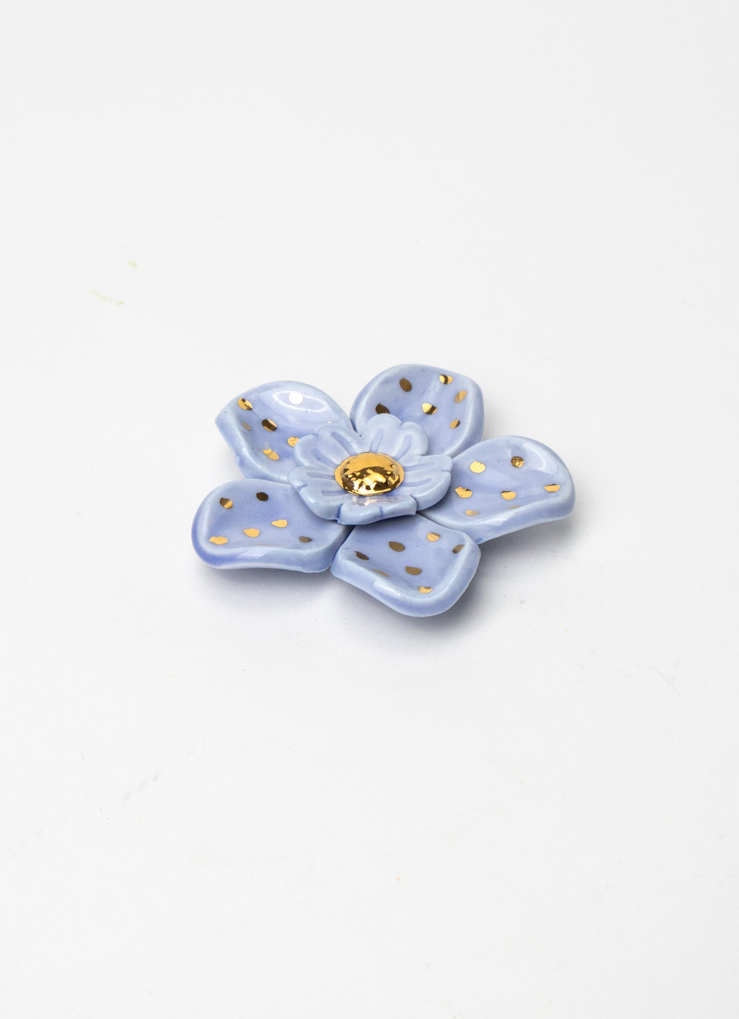 Cornflower Wall Flower with Golden Spots and Pistil