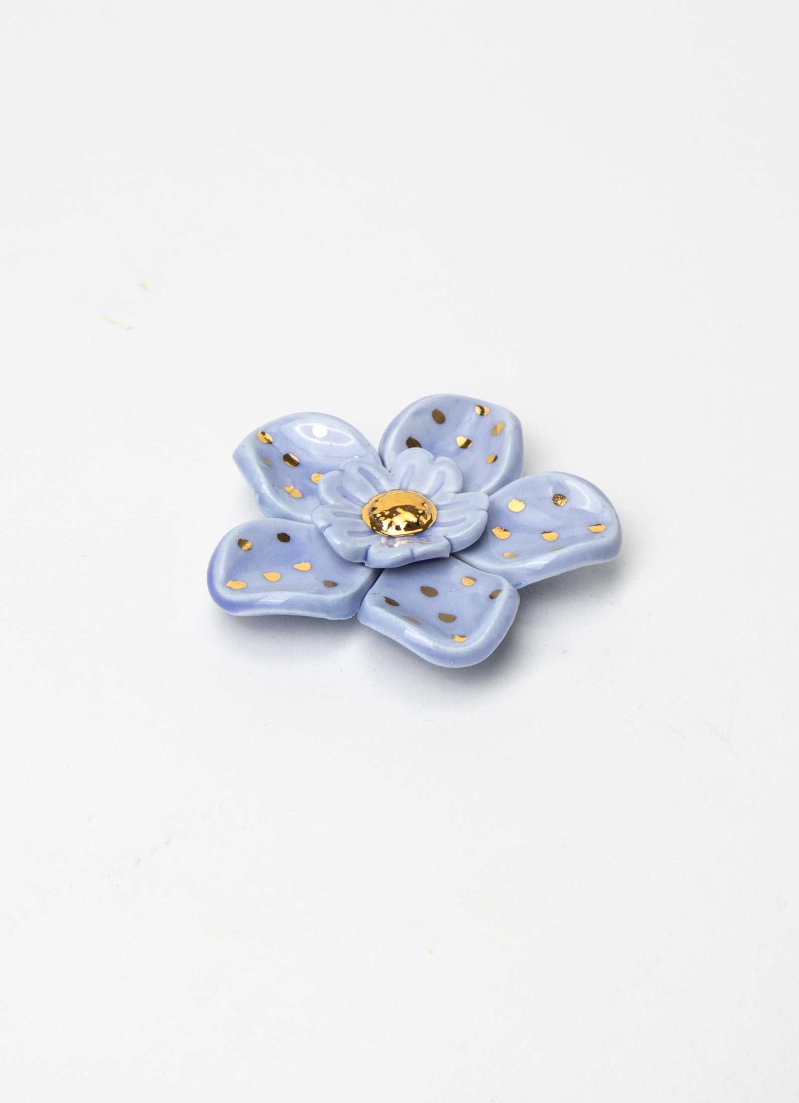 Cornflower Wall Flower with Golden Spots and Pistil