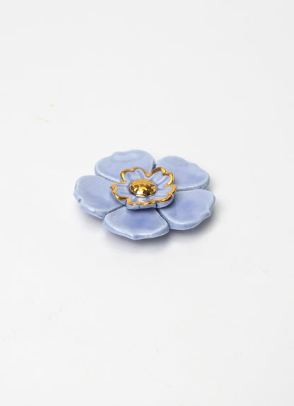 2 Tier Cornflower Blue Wall Flower with Golden Pistil