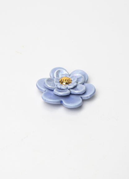 3 Tier Cornflower Blue Wall Flower with Golden Pistil