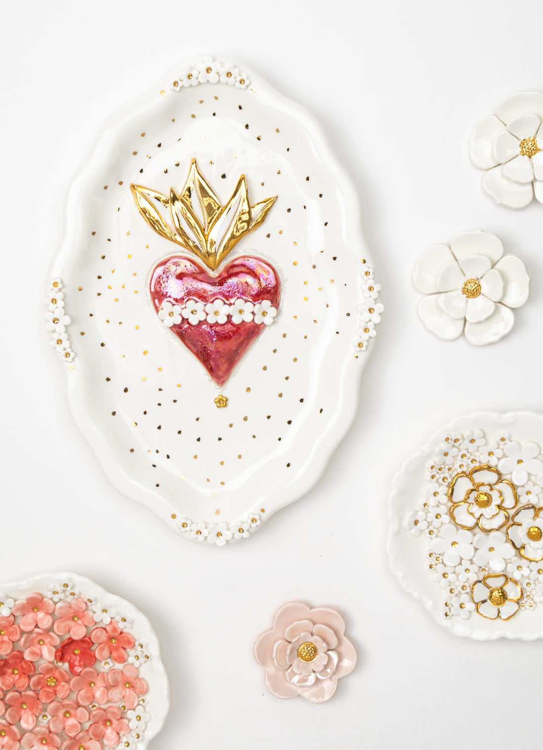 Large Oval Wall Plate with Sacred Heart