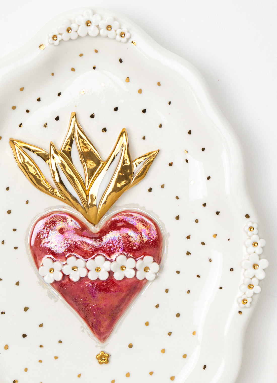 Large Oval Wall Plate with Sacred Heart