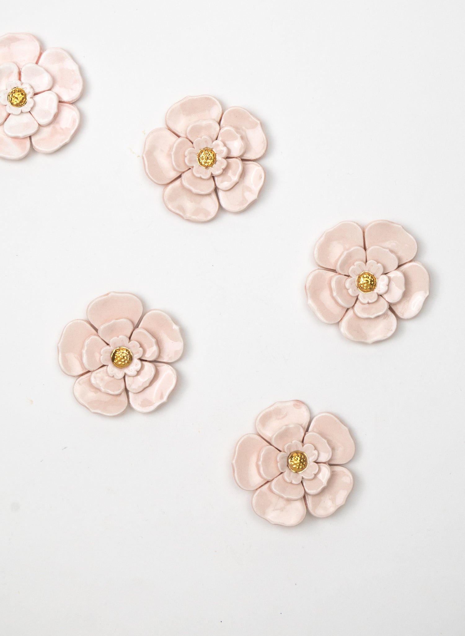 3 Tier Pink Wall Flower with Golden Pistil