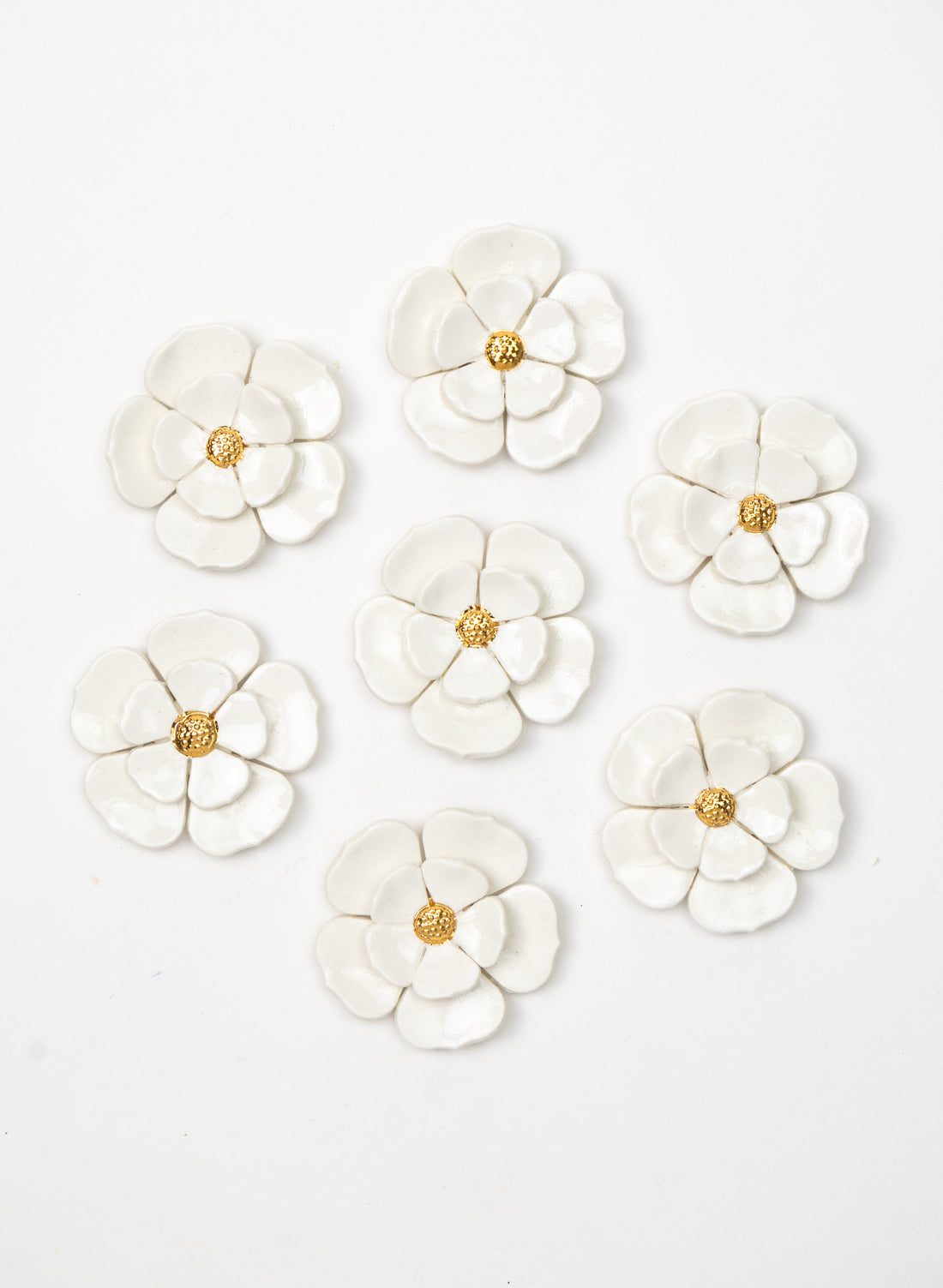 2 Tier White Wall Flower with Golden Pistil