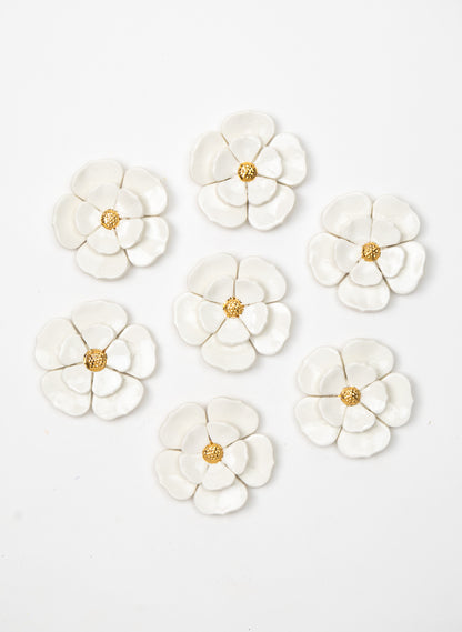 2 Tier White Wall Flower with Golden Pistil