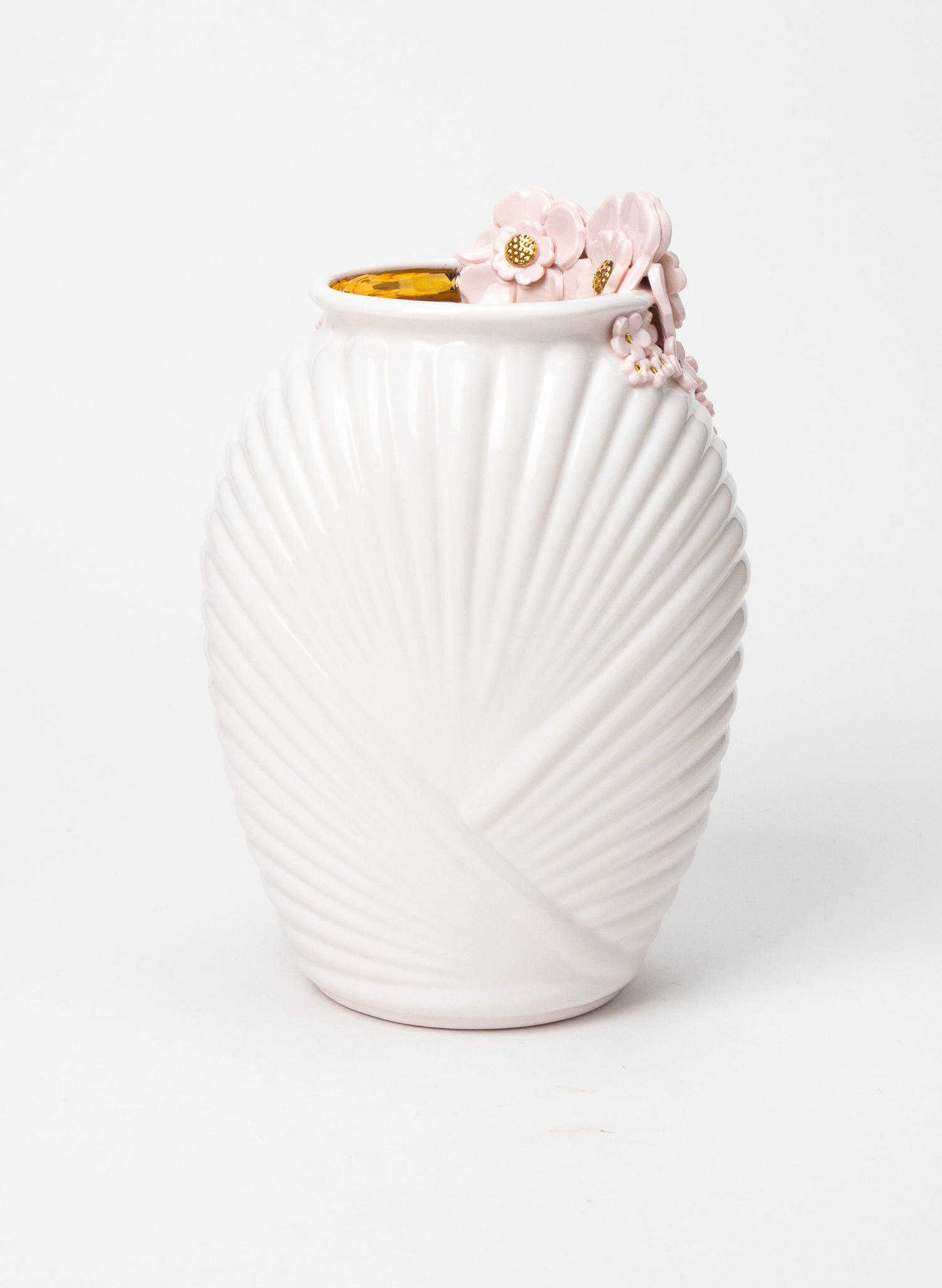 XL Deco Vase with White and Gold Flowers