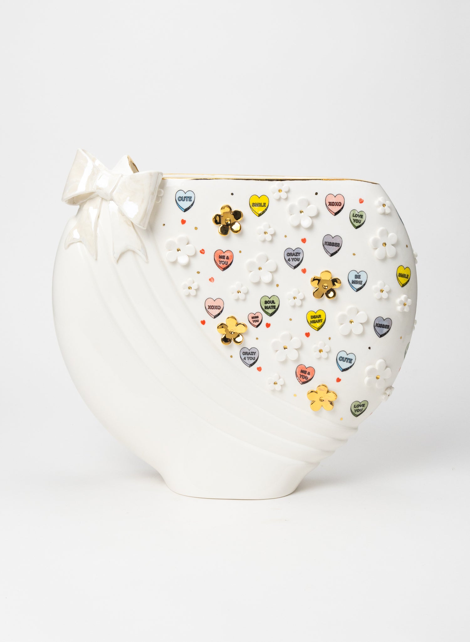 3XL Deco Vase with Bow, Flowers and Emoji&