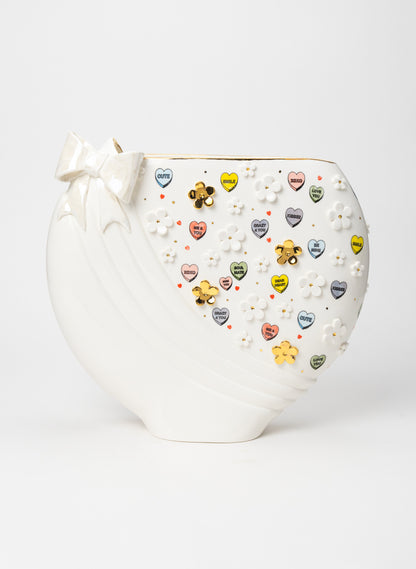 3XL Deco Vase with Bow, Flowers and Emoji&