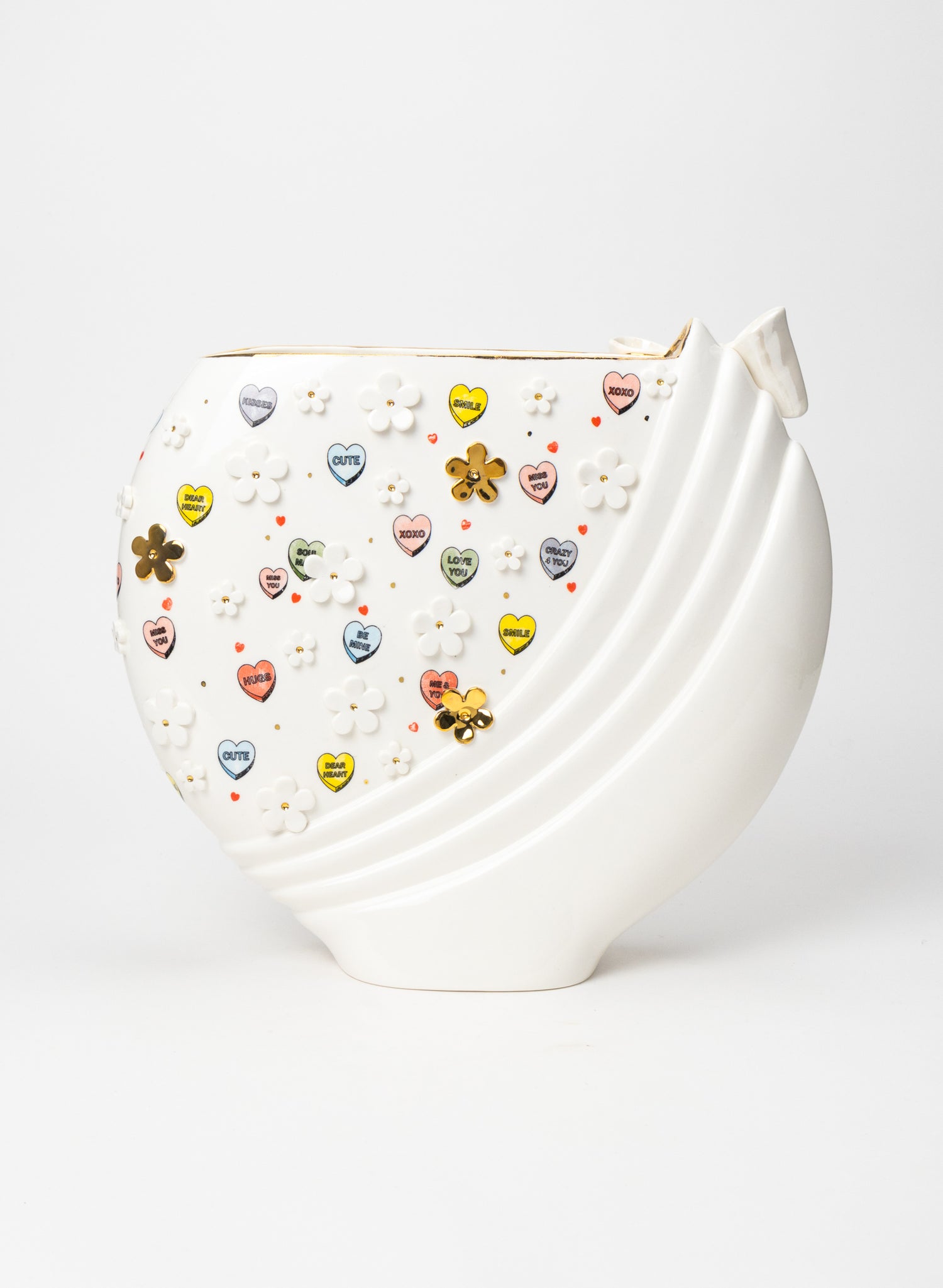 3XL Deco Vase with Bow, Flowers and Emoji&