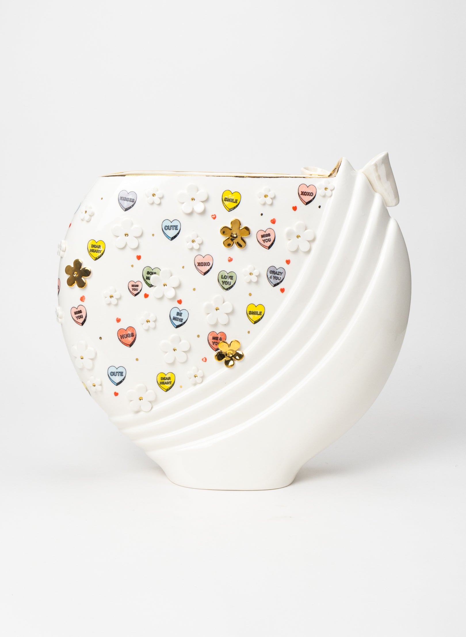 3XL Deco Vase with Bow, Flowers and Emoji&