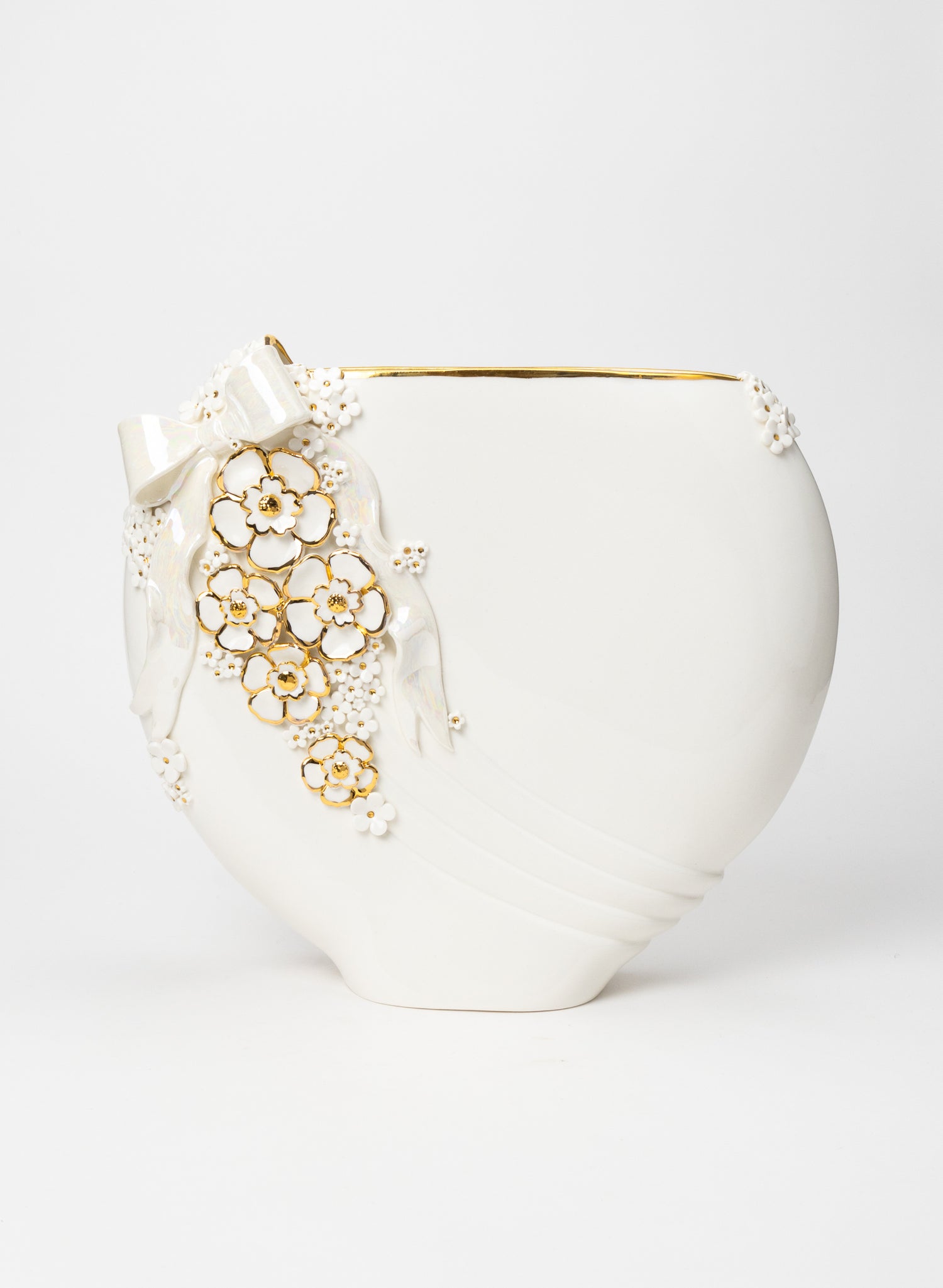 3XL Deco Vase with Bow and Flowers