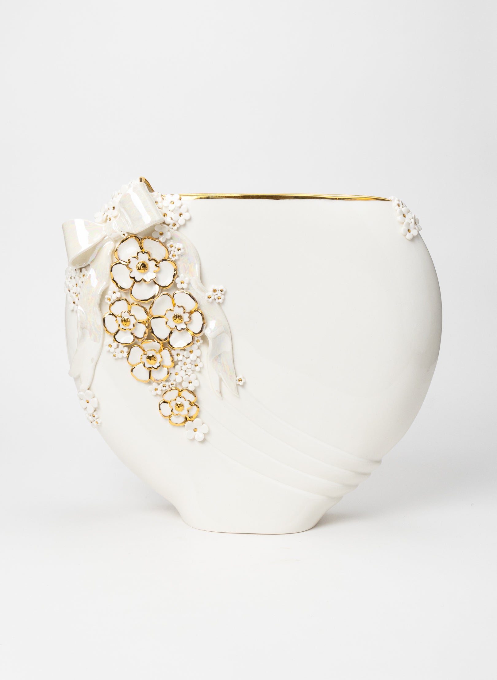 3XL Deco Vase with Bow and Flowers
