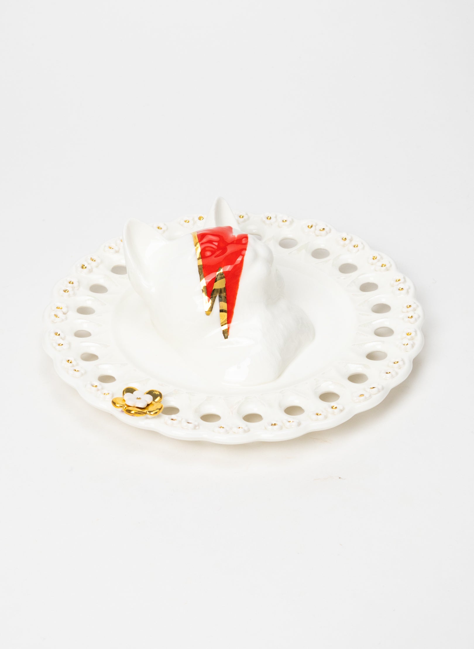Round Ziggy Stardust Cat Wall Plate