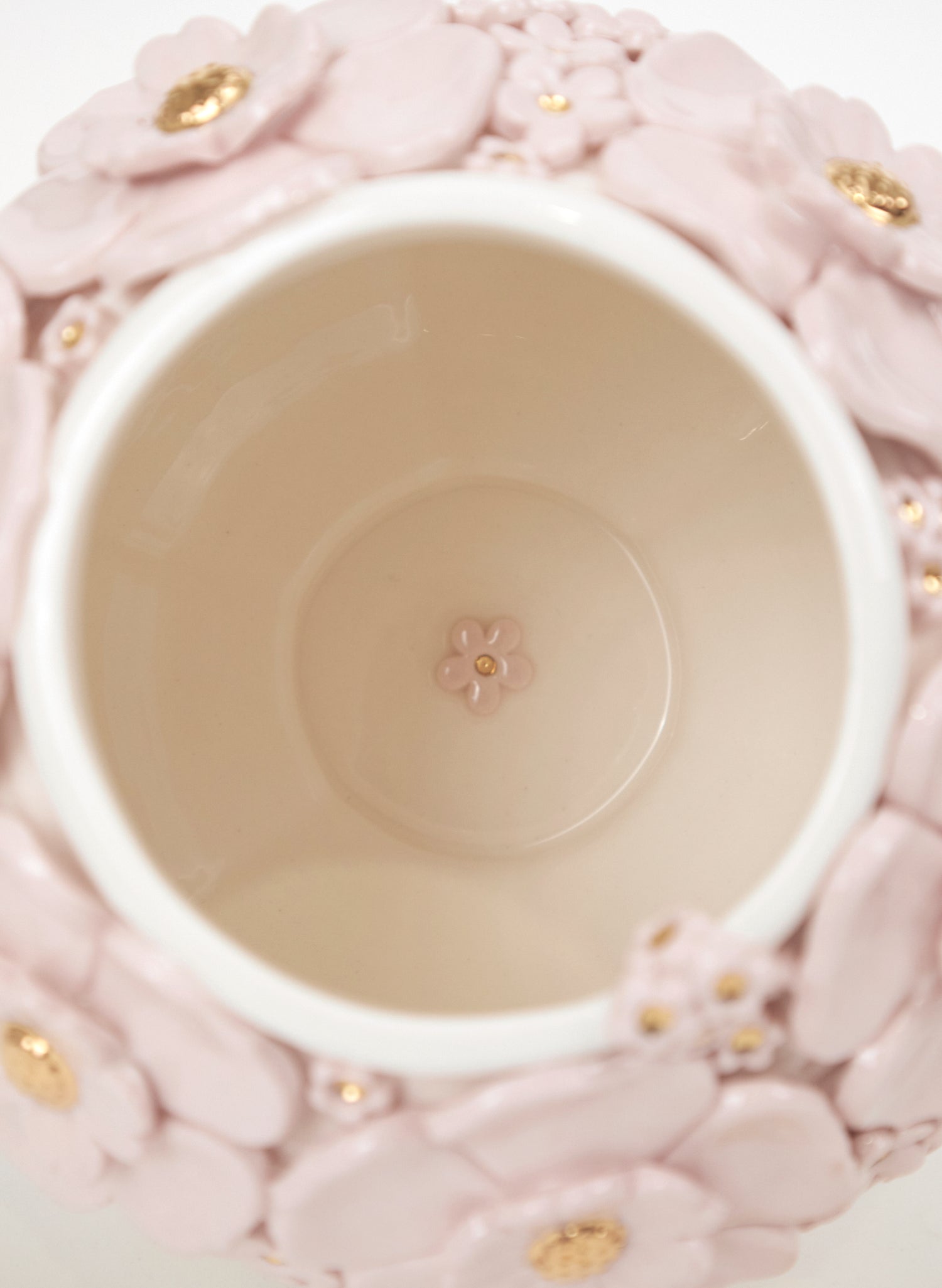 Lantern Vase with Gold Flowers