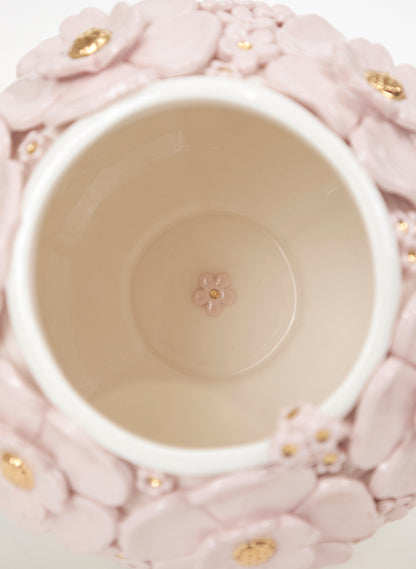 Lantern Vase with Gold Flowers