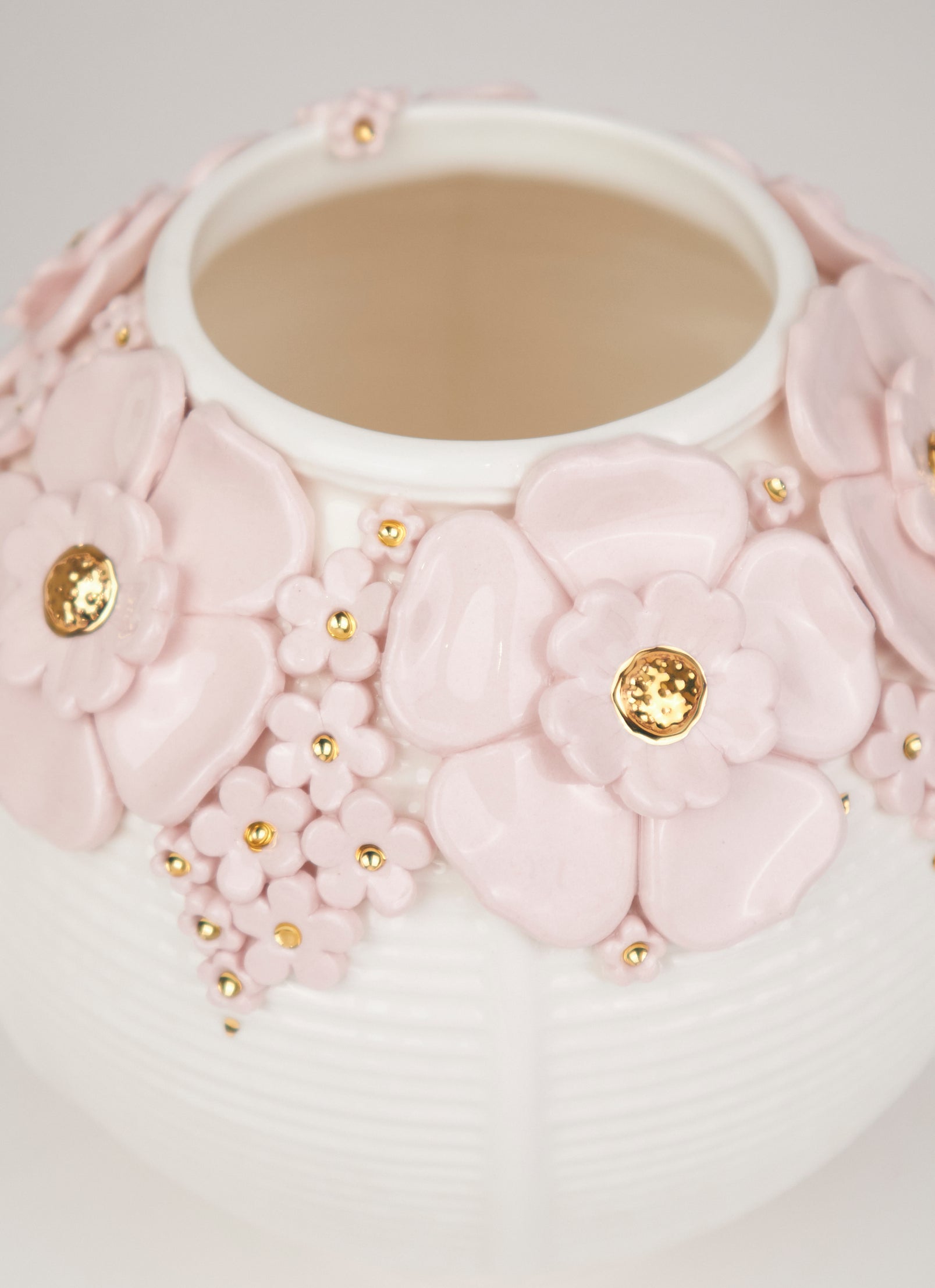 Lantern Vase with Gold Flowers