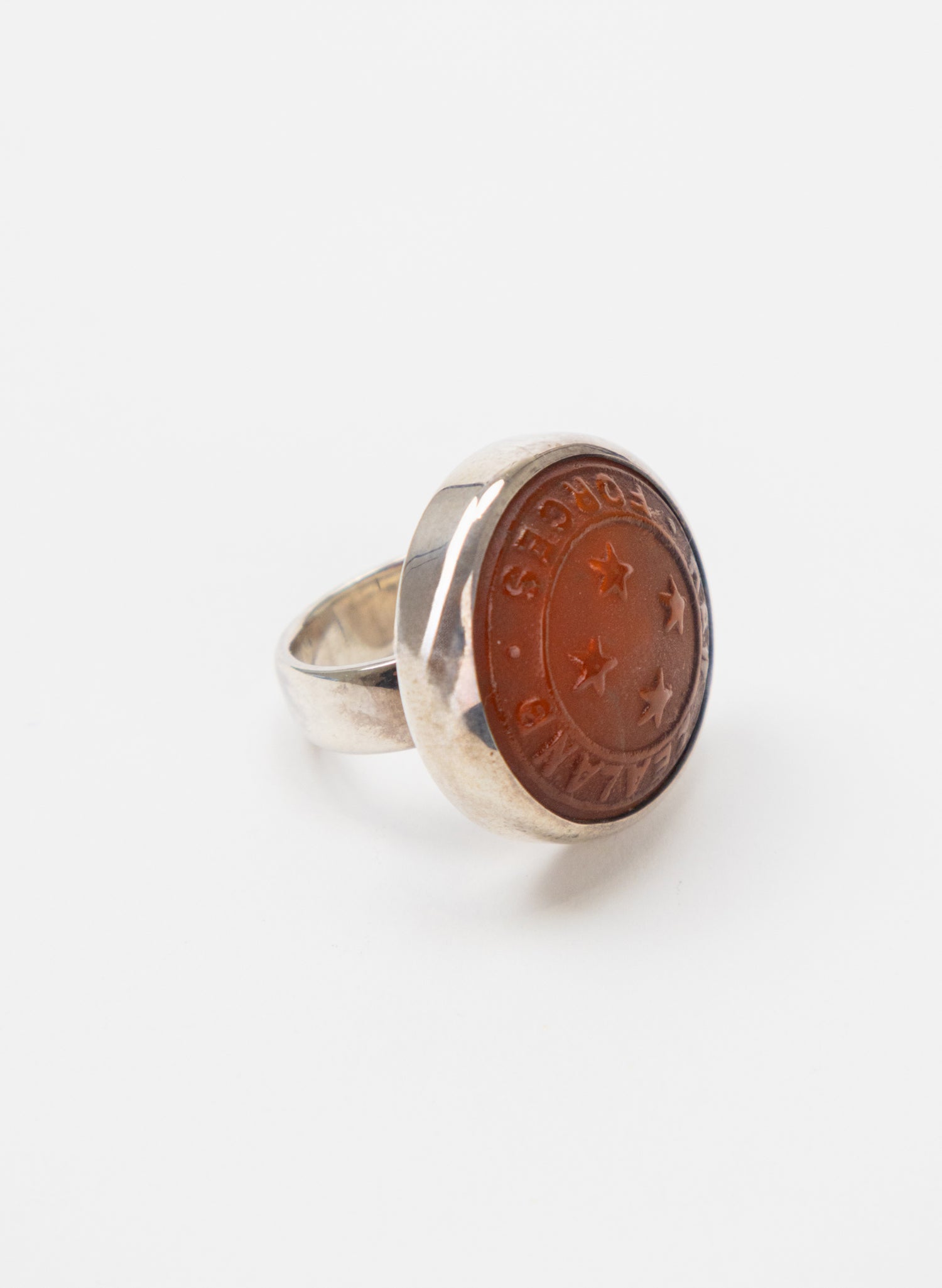 NZ Forces Signet Ring -  Glass &amp; Sterling Silver Ring
